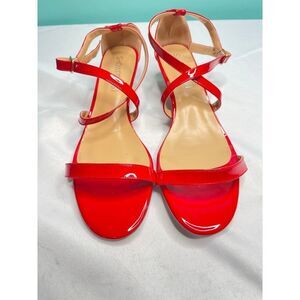 Showforest Red Patent‎ Leather Strappy Heels S-60